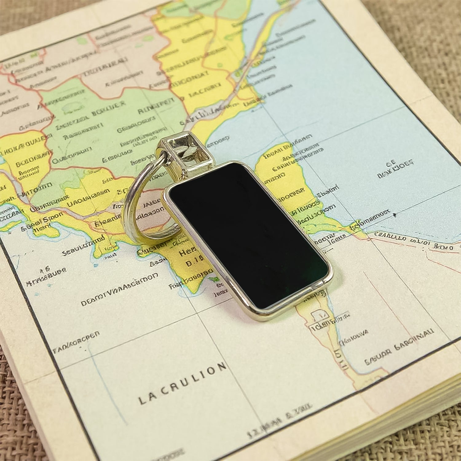 Premium Rectangular Black & Silver Metal Keychain (1 Pc) Premium Rectangular Black & Silver Metal Keychain (1 Pc)
